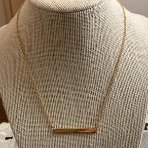 Bittersweet Gold Plated Silver Bar Necklace
